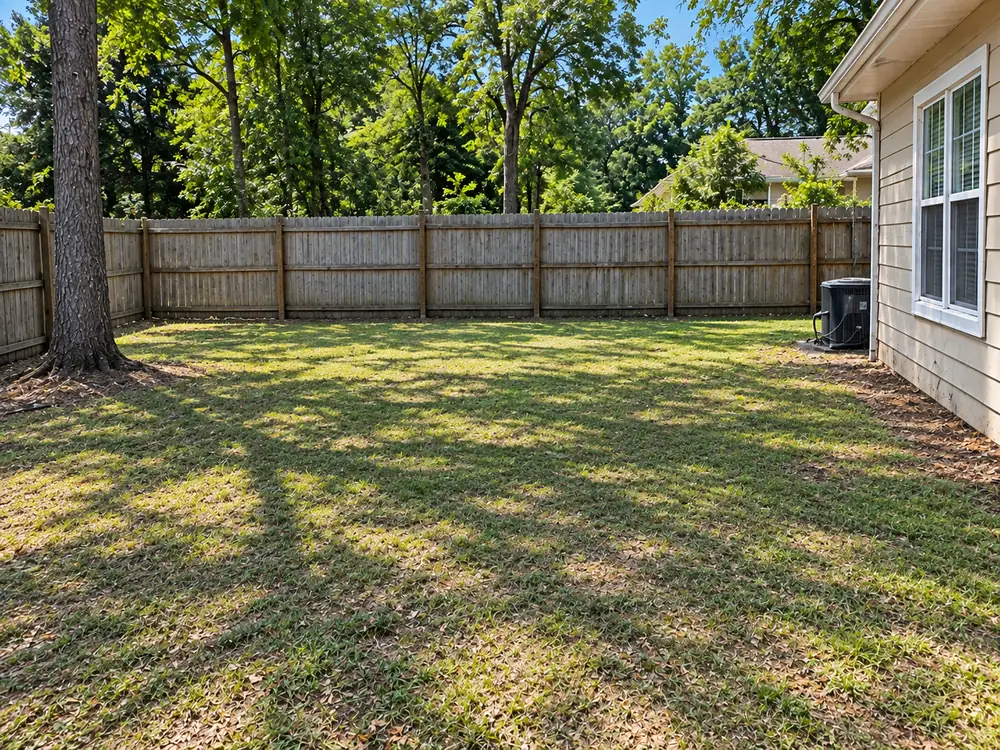 Yard after debris removal